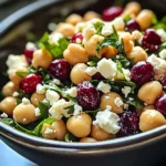 Feta & Cranberry Chickpeas with Lemon Vinaigrette