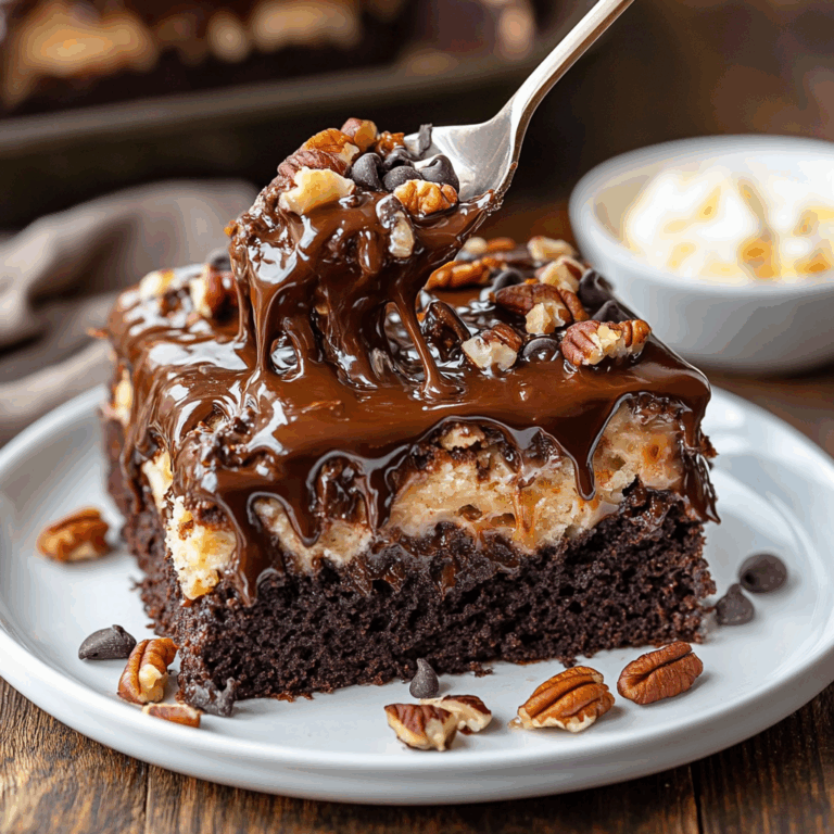 German Chocolate Poke Cake