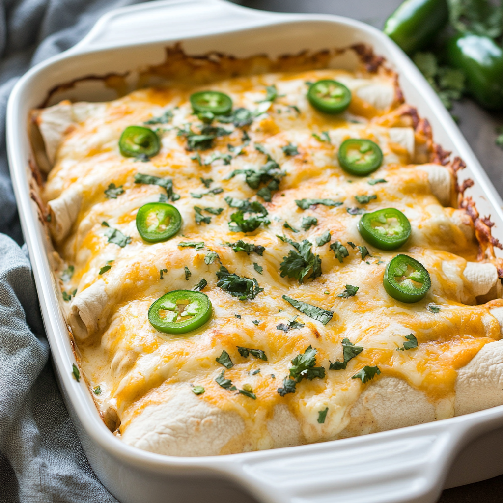 Jalapeño Popper Cheesy Chicken Enchiladas : Creamy, Spicy, and Irresistibly Flavorful!