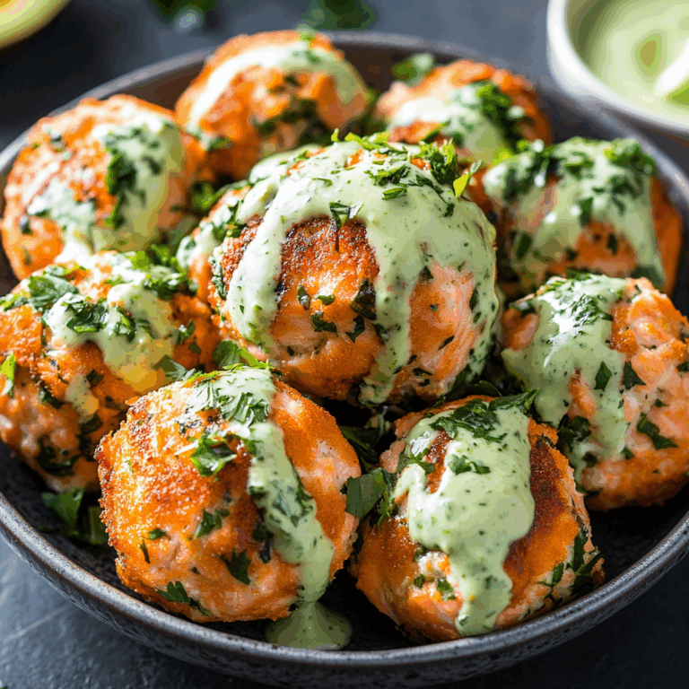 Salmon Balls with Creamy Avocado Sauce: Healthy Dinner Ideas