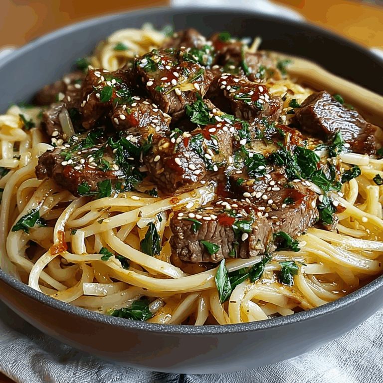Sweet and Spicy Garlic Steak Pasta