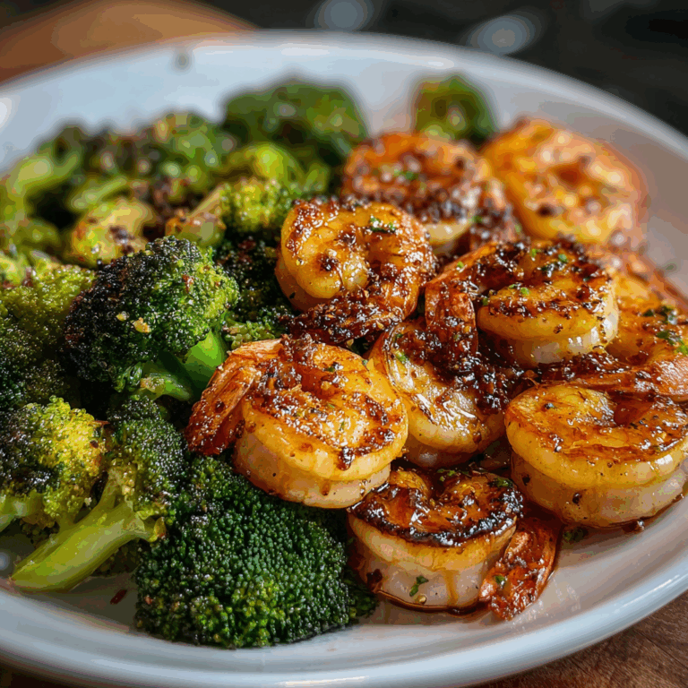 Honey Garlic Shrimp Roasted Broccoli