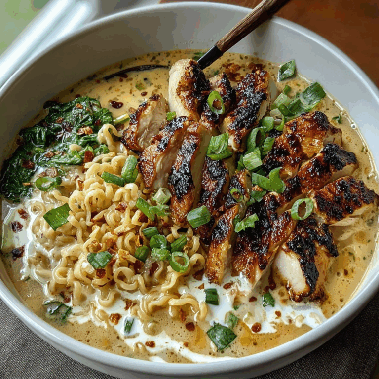 Fiery Chicken Ramen with Creamy Garlic Sauce