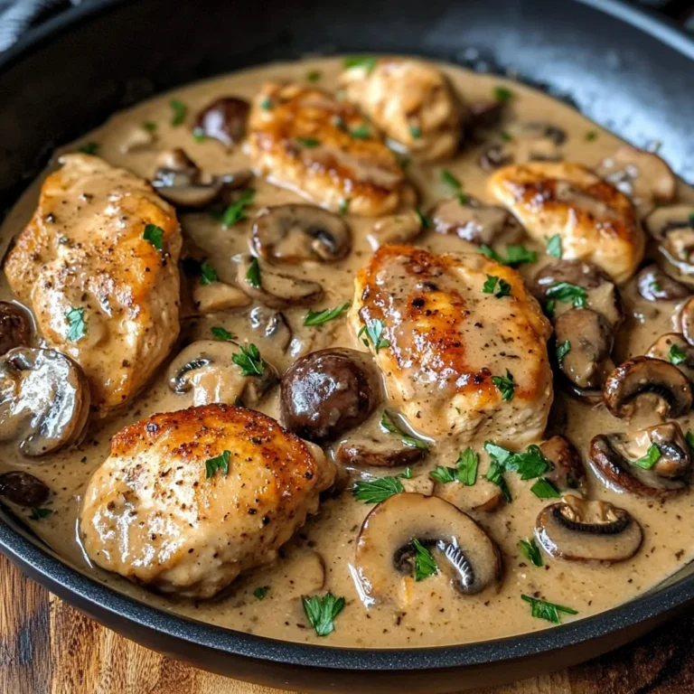 Creamy Garlic Mushroom Chicken Skillet